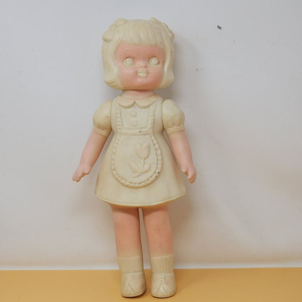 Vintage 1964 Eppy USA Rubber Color Me‎ Doll With Apron Dress